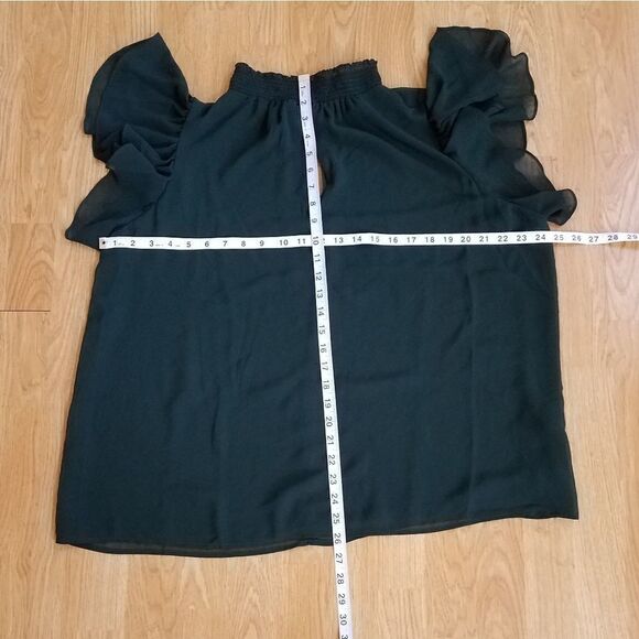 1.STATE Keyhole Flutter Sleeve Blouse sz1X - Picture 7 of 8